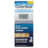 Clearblue Digital Pregnancy Test With Weeks Indicator, The Only Test That Tells You How Many Weeks, 2 Digital Tests (Pack of 1)