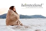 heimtexland ® Super Flauschige Sherpa Fell Kuscheldecke Samt Flanell Wohndecke Dick Warm 200x150 cm Ökotex Typ781 Anthrazit Grau