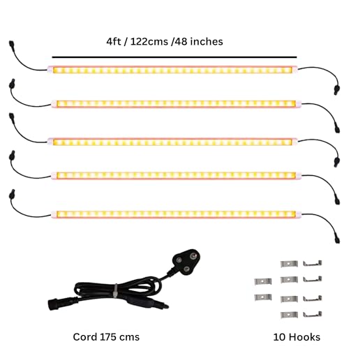 Image of City Greens 20W Full Spectrum (Pack of 5) Led Grow Lights for Indoor Plants | Artificial Sunlight for Plants| for Indoor Hydroponics |Comes with 2 Year of Warranty.