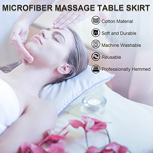 Massage Table Skirt, Microfiber Massage Table Skirt For Massage Table Bed, Protects Massage Table, Lightweight, Super Soft And Stain-Resisting, Machine Washable #TOP4