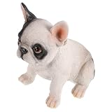 Decoración de escultura vintage: esta figura de bulldog sería una buena decoración y sería una divertida adición a tu vida, pequeña estatua de perro de resina