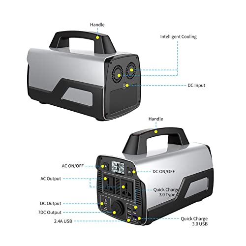 Alimentation extérieure Intelligente Portable, Batterie Lithium-ION Haute Puissance de 600 W, Stockage d'énergie d'urgence extérieur