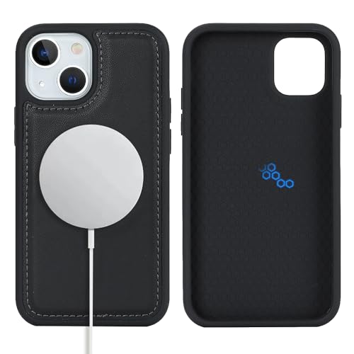 Coque iPhone 15 Plus magnétique Havaya étui cuir noir compatible MagSafe
