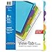 Wilson Jones View-Tab Transparent Dividers, Student Index with Pockets, 5-Tab Set, Multicolor Tabs (W55082)