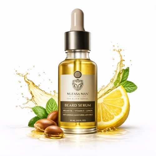 Image of Mufasa Men Beard Growth Serum for Men 30ml - Patchy Beard Solution, Helps Support Thicker Fuller Beard - Lightweight Beard Care & Grooming Serum for Soft Healthy Beard | Beard Serum For mens