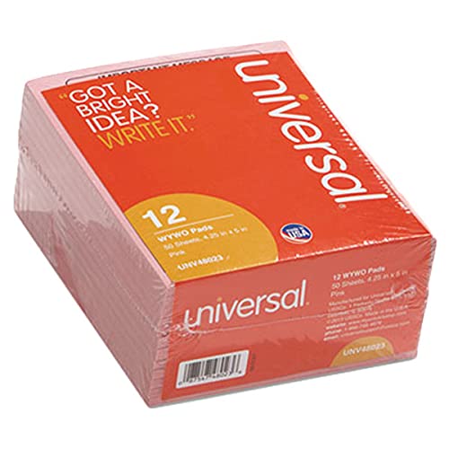 Universal 48023 Wywo Pink Message Pads, 4-1/4 X 5-1/2, 50 Sheets/Pad, 1-Dozen #TOP1