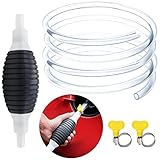 BIAO TX Handpumpe 15mm Benzinpumpe, Universal Dieselpumpe mit 2M PVC Schlauch, Tragbare Absaugpumpe Umfüllpumpe für Transport Benzin, Diesel, Wasser