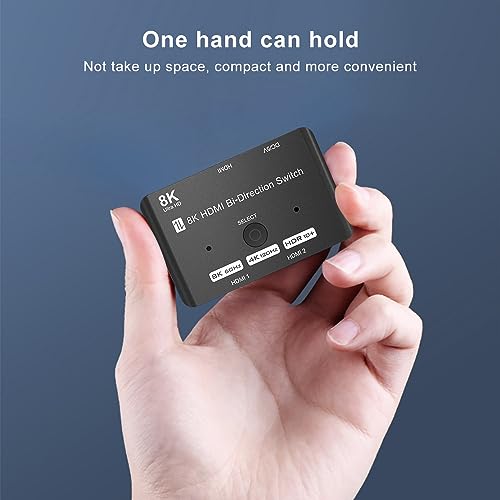 Image of HDMI 2.1 Bi-Directional Switch Ultra HD 8K HDMI Switcher 2 in 1 Out / 1 in 2 Out HDMI Switch Supports 8K@60Hz / 4K@120Hz 48Gbps Compatible with Switch /OLED PS5 /4 Xbox Roku Apple TV Fire TV Stick