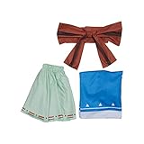 iSHOWcos Women's Princess Cosplay Costume Blue Kimono Dress Female Lolita Dress Halloween Outfits (Blue, XL)