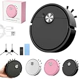 2026 New Mini Car Robot Vacuum Cleaner, Compact 3 in 1 Rechargeable Sweeping & Mopping Robot for Home and Car, Smart Auto Cleaning for Pet Hair, Dust, Hard Floors, Carpet, Desk (Black)