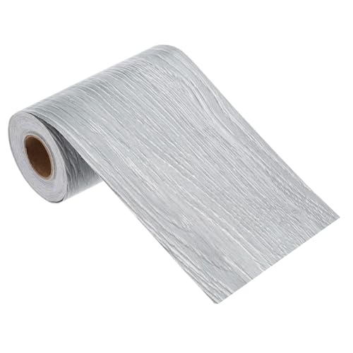 Image of MECCANIXITY Wood Grain Repair Tape, 4 Inch x 33 Feet Self Adhesive Wood Grain Tape Multi-Purpose Wallpaper Border Trim for Furniture Floors Windows Doors Tables Home, Gray