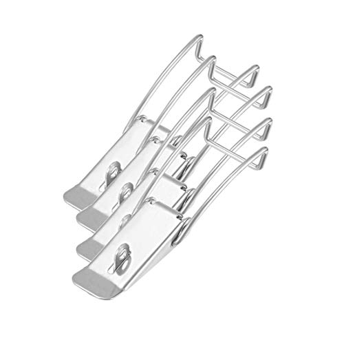 sourcing map Fermeture à Levier Fermoir 201 Acier Inox Ressort Chargé Basculer Loquet Capture Pince 118.5mm, 4pc