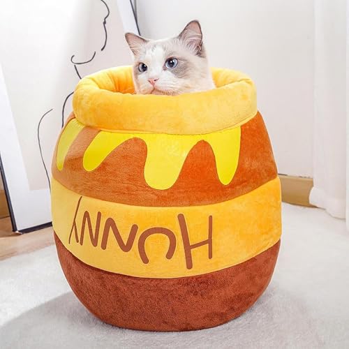 Lit pour chat jaune de haute qualité avec nid amovible confortable - 6