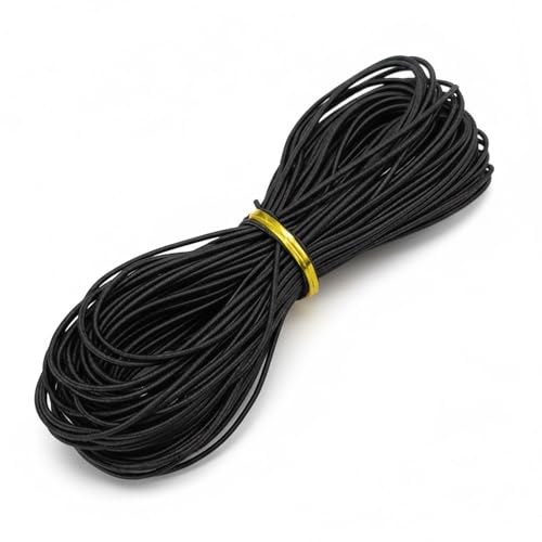 2mm Elastic String for Bracelets 60 ft Elastic Bracelet String Versatile Sturdy Elastic Cord String for Beading Sewing Necklace Jewelry Making & Crafts (Black 2mm)