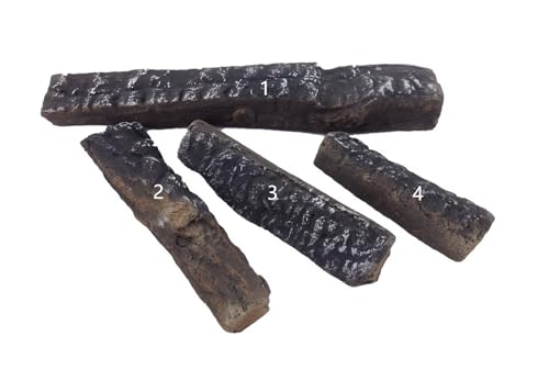 4er-Set Keramikholz (0891) Deko-Holz für Bio-Ethanol oder Gas Kamin hitzebeständige Keramik-Holzscheite Kaminholz
