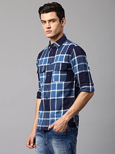Image of Dennis Lingo Men's Black Slim Fit Cotton Casual Shirt