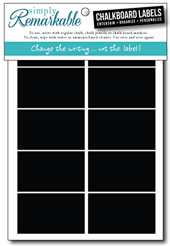Simply Remarkable Reusable Chalk Labels - 24 Rectangle 2.5" x 1.25" Adhesive Chalkboard StickersWipe Clean and Reuse, for Organizing, Decorating, Crafts, Hostess Gifts, Wedding and Party Favors