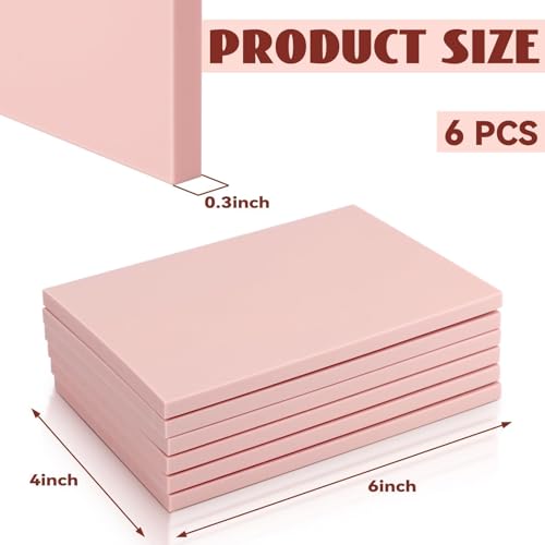 Image of 6 Pack 4 inchx6 inch Pale Pink Rubber Stamp Carving Blocks Rubber Carved Brick for Stamp Soft Rubber Crafts and DIY Craft Project