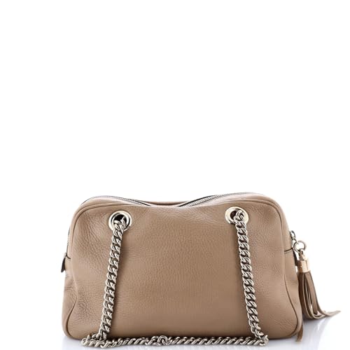Pre-Loved Soho Chain Zip Shoulder Bag Leather Small, Neutral3