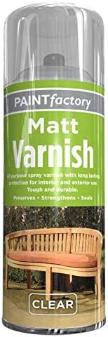 GSV Essentials All Purpose Matt Varnish Spray Paint, Long Lasting, Non-Cracking, Fast Drying, Strengthens and Seals, Ideal Use for Furniture, Metal, Wood, Plastic, Glass, 250ml