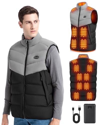 Chaleco térmico para hombre BEKOMIYA con batería de 16000 mAh y 17 zonas de calor