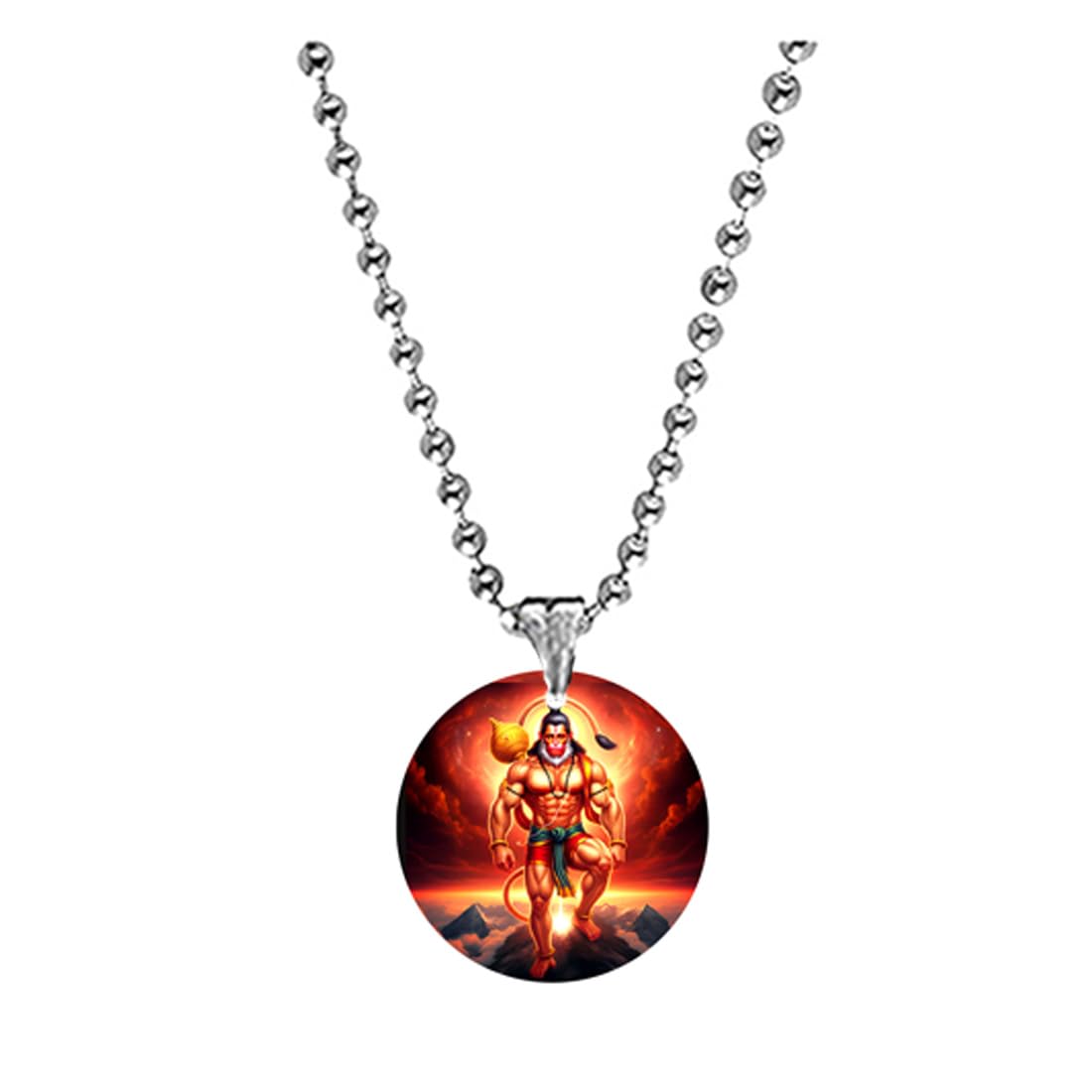 Lord Rambhakta Hanuman Red Bead Chain Acrylic Pendant for Men Women Religious Spiritual Hindu Devotional Gift Lightweight Adjustable Chain-image-10