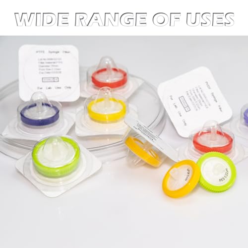 20 Stücke Spritzenfilter Sterile Nylonmembran 25mm Durchmesser 0.22 μm Porengröße, HPLC und GC Nadelfilter, Hochdurchsatz-Laborfiltration für Biomed Scientific