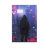 City Silhouette Art Cyberpunk Futurismus Sci-Fi Poster Dekorative Malerei Leinwand Wandkunst Wohnzimmer Poster Schlafzimmer Gemälde 40 × 60 cm