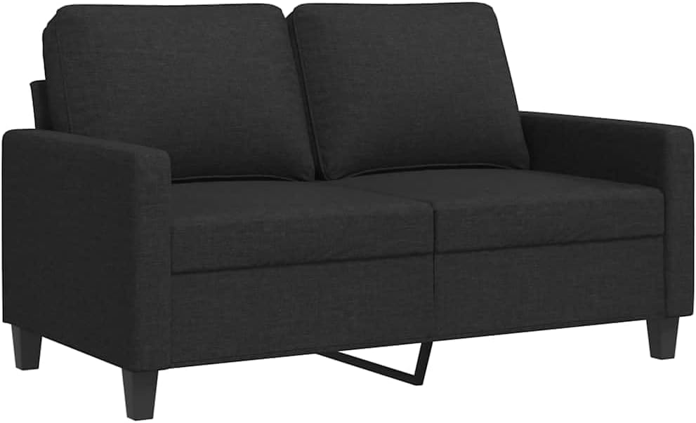 vidaXL Sofa, Loveseat Couch Sofa Settee, Accent Upholstered 2 Seater Sofa for Home Office, Living Room Seating, Modern Style, Black Fabric