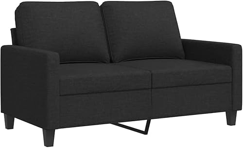 Miniatura 15 de vidaXL Sofá de 2 plazas, moderno sofá gris oscuro con asientos y respaldo gruesamente acolchados, tapizado de tela y marco de metal