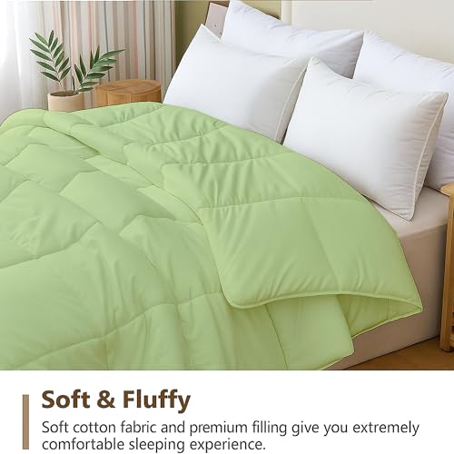 Image of Comforter for Double Bed - Soft Winter Blanket /AC Comforter | Dohar | Duvet | Ultra Soft & Lightweight - Sage /Green Color