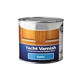 HOCHSTE® Yacht Varnish Satin, Exterior Wood Varnish for Doors & Windows, UV Protection, Waterproof, Durable Finish, Resists Cracking, Peeling & Blistering, (Satin, 250ml)