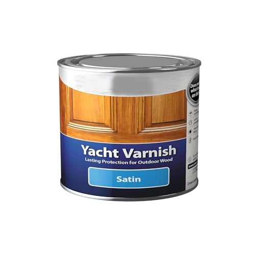 HOCHSTE® Yacht Varnish Satin, Exterior Wood Varnish for Doors & Windows, UV Protection, Waterproof, Durable Finish, Resists Cracking, Peeling & Blistering, (Satin, 250ml)