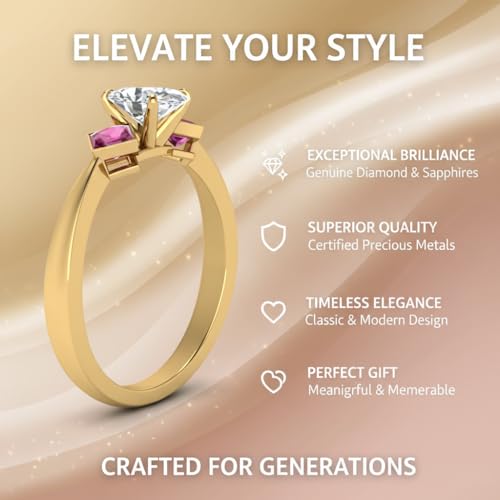 Image of Choose Your Gemstone Kite Design Diamond CZ Ring Yellow Gold Plated Oval Shape 3 Stone Engagement Rings Everyday Jewelry Wedding Jewelry Handmade Gifts for Wife US Size 4 to 12