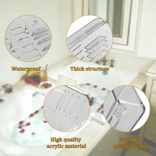 Plateau de bain extensible acrylique stable et antidérapant pour baignoire - 7