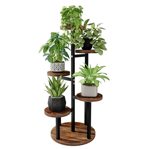 Bamworld Soporte para plantas de madera, escalera para flores, estantería para plantas, estantería de flores, escalera para flores al aire libre, resistente a la intemperie, estantería de 5 niveles