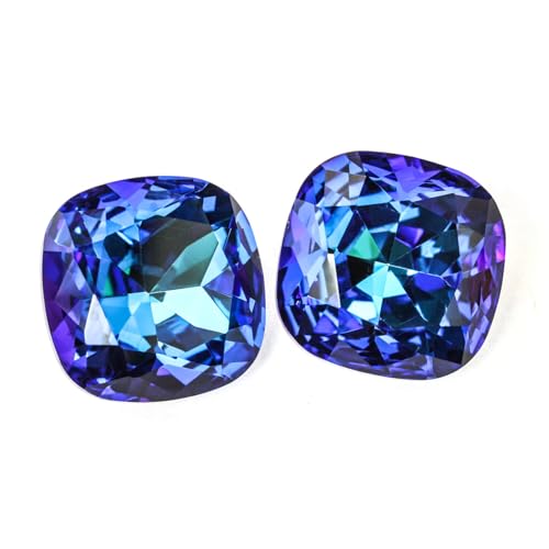 Potomac Crystal Cushion Stones - Colorshift Bermuda Blue 18mm | Pack of 2