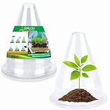 【12 Pieces】 Garden Cloches for Plants, Plant Covers Plant Protectors Transparent Bell Jar Cloches to Protect Plants from Birds, Slugs, Frost, Freeze Weather, 7.8' D x 9.4' H, Transparent