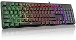 Redragon K521 Upgrade Rainbow LED Gaming Keyboard, 104 Keys Wired Mechanical Feeling Keyboard with Multimedia Keys, One-Touch Backlit, Anti-Ghosting, Compatible with PC, Mac, PS4/5, Xbox