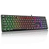 Redragon K521 Upgrade Rainbow LED Gaming Keyboard, 104 Keys Wired Mechanical Feeling Keyboard with Multimedia Keys, One-Touch Backlit, Anti-Ghosting, Compatible with PC, Mac, PS4/5, Xbox