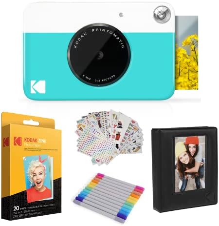 Kodak Printomatic Digital Instant Print Camera - Full Color Prints On ZINK 2 x 3 Inch Sticky-Backed Photo Paper (Yellow) Print Memories Instantly
