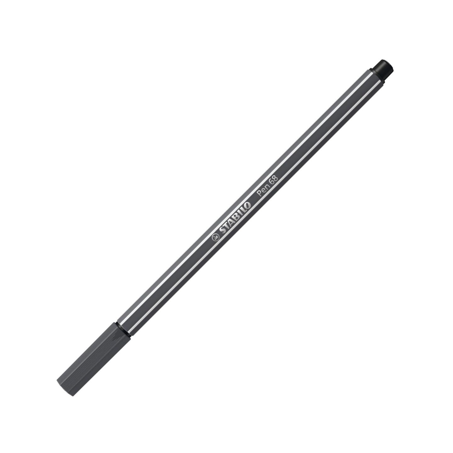 Stabilo Pen 68, 1 Piece of Felt tip, Middle tip Grey Gris Intenso