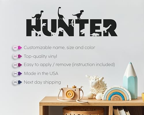 Vinilo decorativo de nombre dinosaurio personalizado miniatura 4