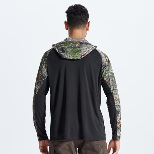 LOOGU Men’s UPF 50+ Sun Protection Hoodie Shirt Quick Dry Lightweight Long Sleeve Rash Guard for Fishing Swimming Beach — view 4