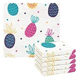 Mnsruu Mikrofaser-Reinigungstücher, bunte Ananas, gepunktet, Graffiti, wiederverwendbare Geschirrtücher zum Abwaschen, 6 Stück, schwedisches Geschirrtuch, Mikrofaser-Reinigungstücher, waschbar,