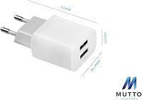 MUTTO USB Töltő 5V 2A Dupla Port Intelligens Technológiával Fehér 6