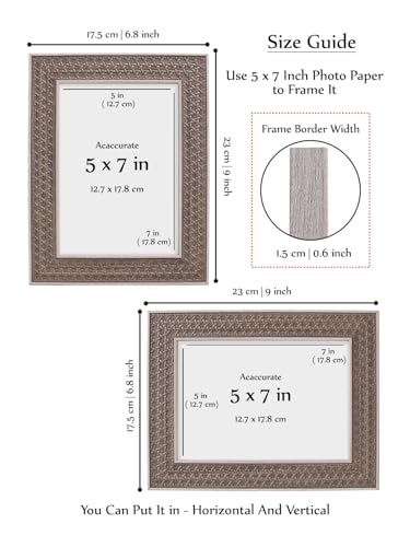 Image of GOLDEN PEACOCK Antique Sand Dune 5x7 Inch Photo Frame | Set of 1 Elegant Wall & Tabletop Picture Frame for Home Decor and Gifting