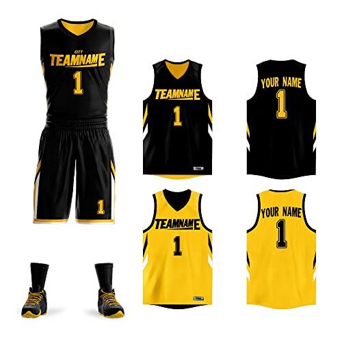 Custom Men Youth Reversible Basketball Jersey Uniform Printed Personalized Name Number Sportswear...