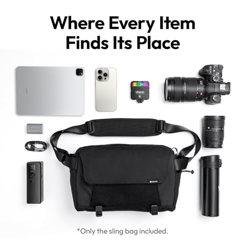 Image of ULANZI BP11 8L Camera Sling Bag with Tripod Holder for Men Women, Lightweight Splash-Proof DSLR /Mirrorless Anti-Theft Crossbody Bag for Travel Hiking Photography Customizable Front Pocket Camera Bag