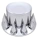 United Pacific Chrome Plastic Rear Axle Cover W/ Removable Hub Cap - 33Mm Thread-On Spike Nut Cover
